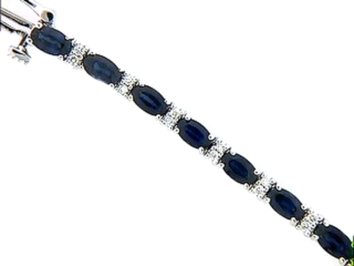 SAPPHIRE & DIAMOND BRACELET, 18KW (H)