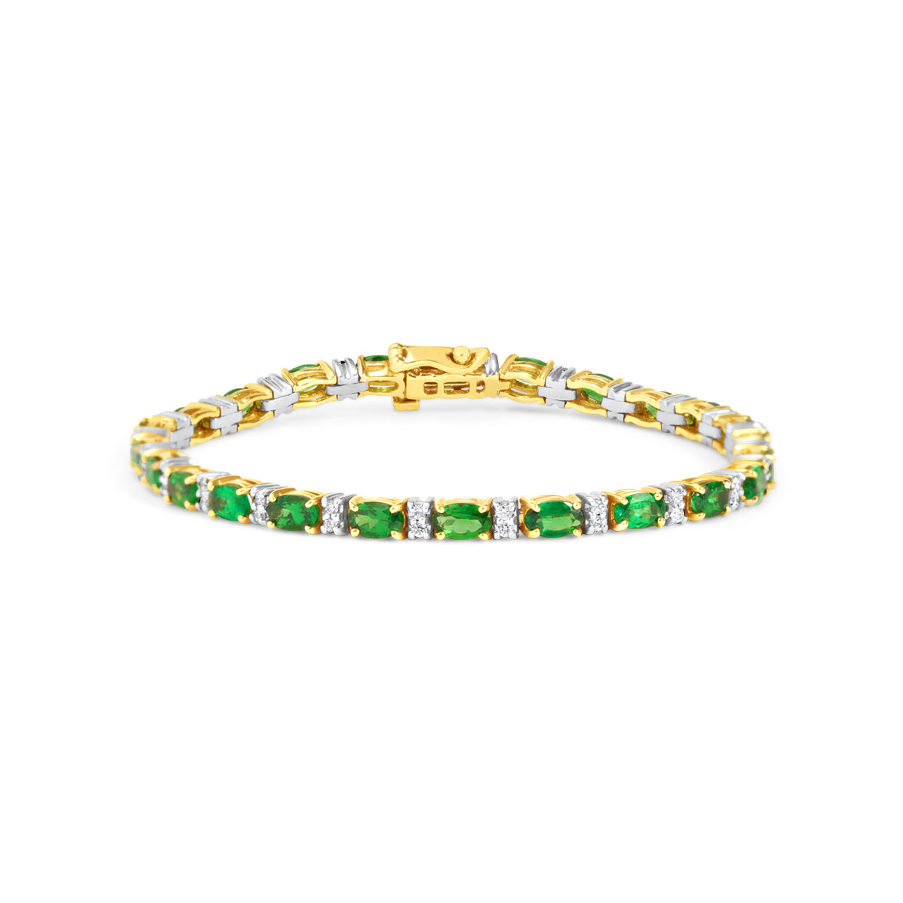 Tsavorite & Diamond Oval Tennis Bracelet