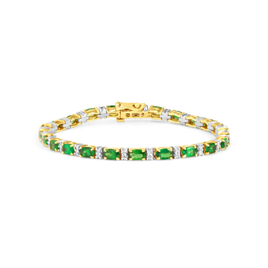 Tsavorite & Diamond Oval Tennis Bracelet