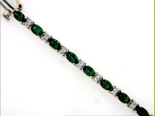 Tsavorite Diamond Bracelet, 14ky (N)