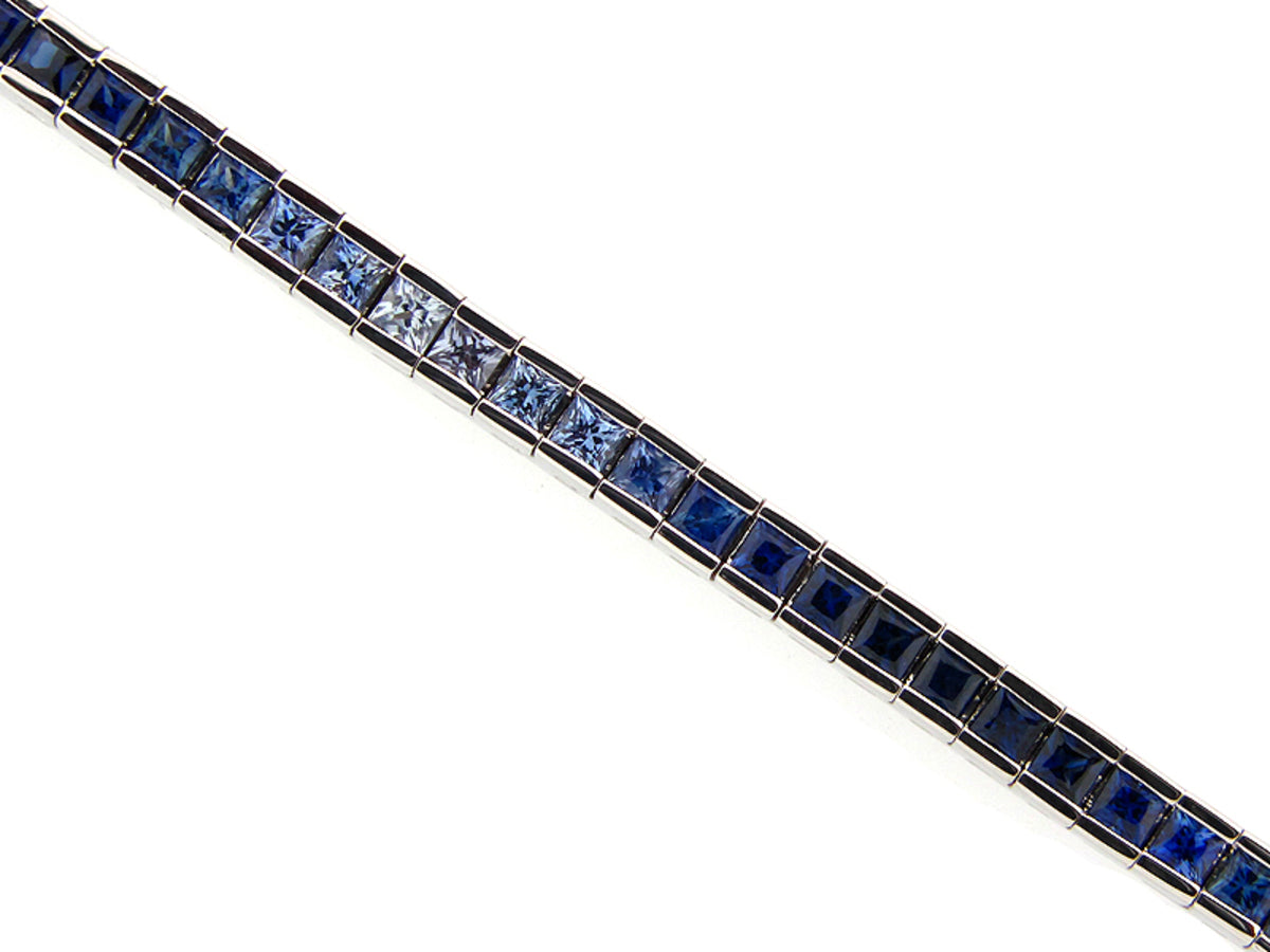 SAPPHIRE BRACELET, 14KW (H), 7 1/2"