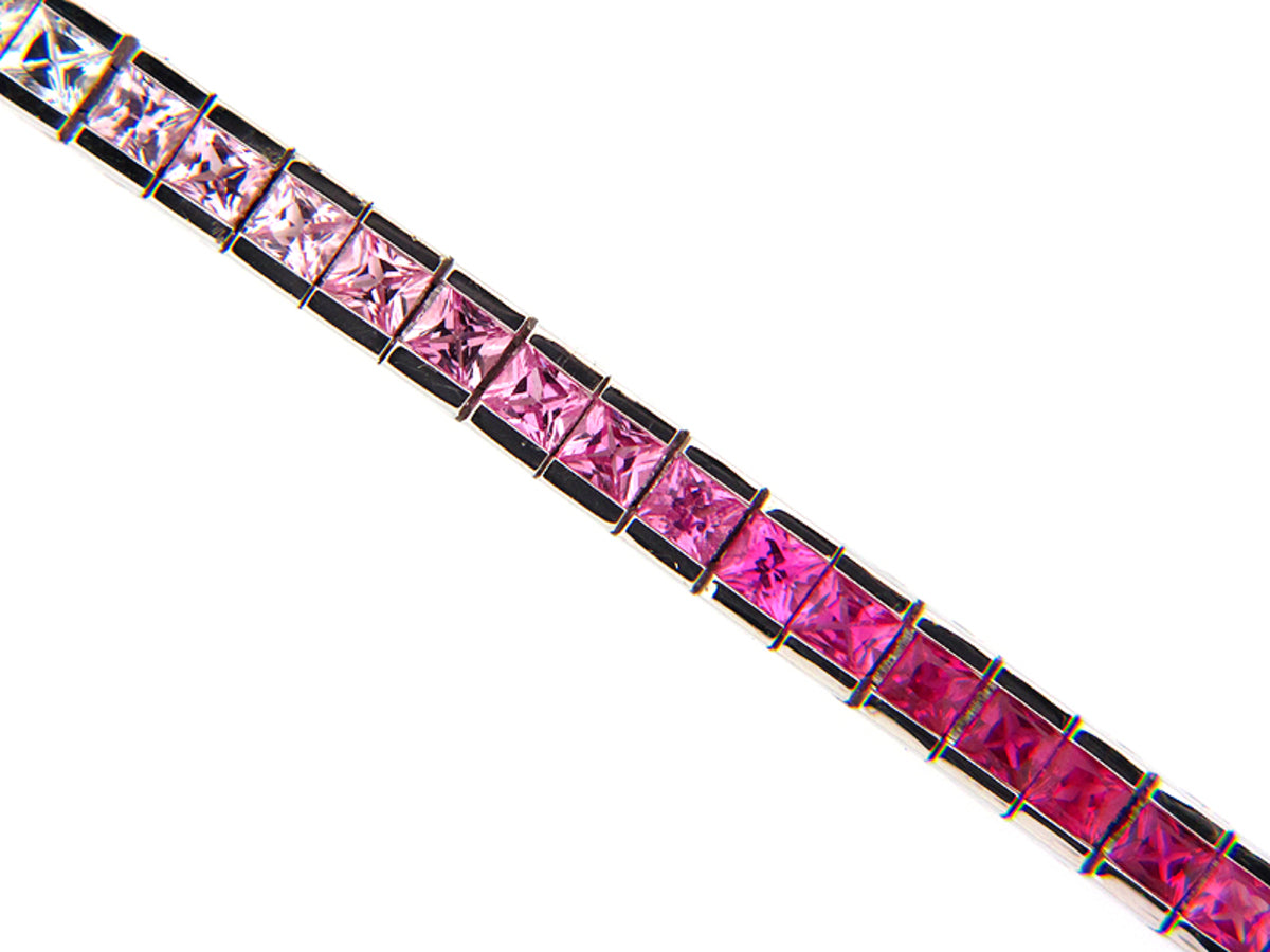 PINK SAPPHIRE BRACELET, 14KW (H)