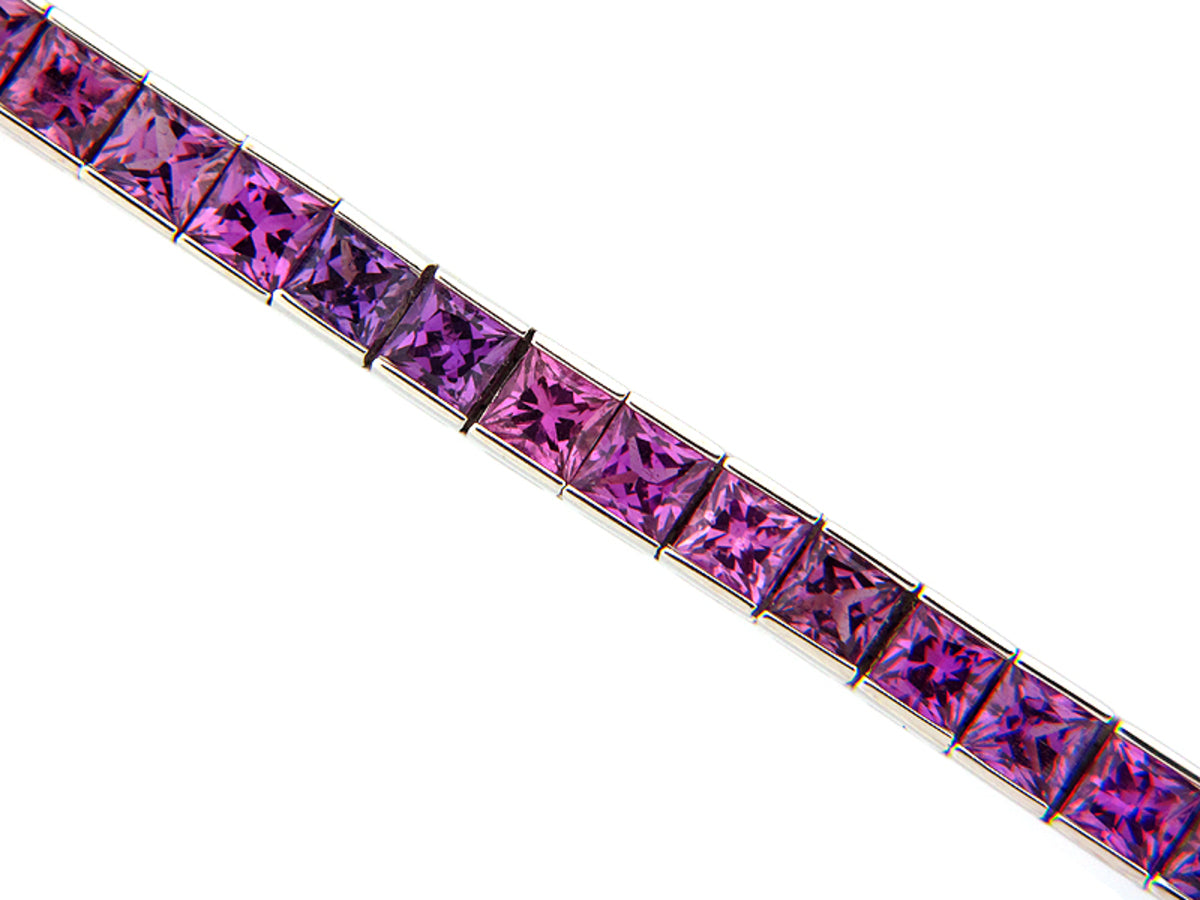 PURPLE SAPPHIRE BRACELET, 14KW (H)
