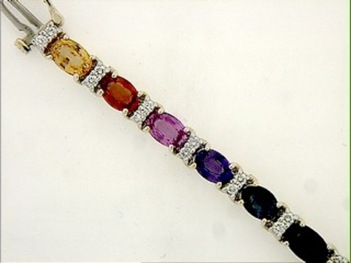 RAINBOW SAPPHIRE & DIAMOND BRACELET