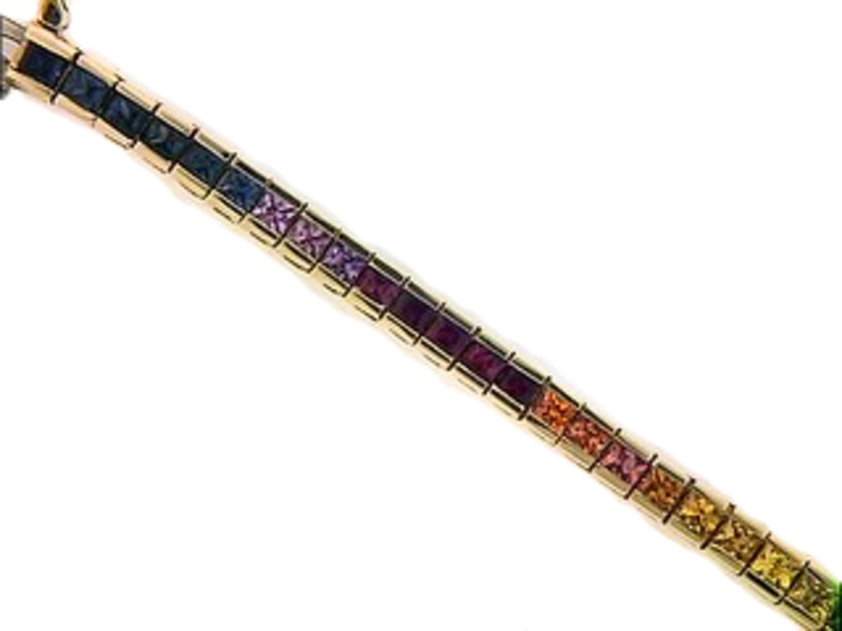 RAINBOW SAPPHIRE BRACELET, 14KY (E/U)