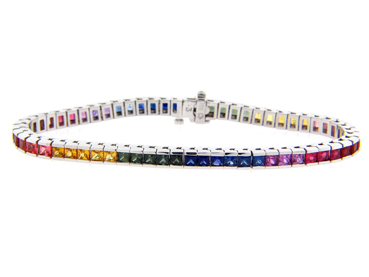 RAINBOW SAPPHIRE BRACELET, 7 1/2"