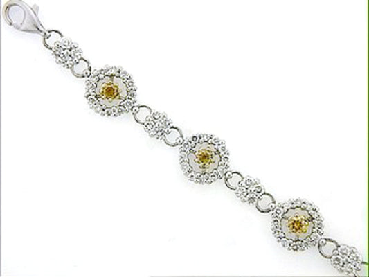 YELLOW & WHITE DIAMOND BRACELET, 18KT (N)
