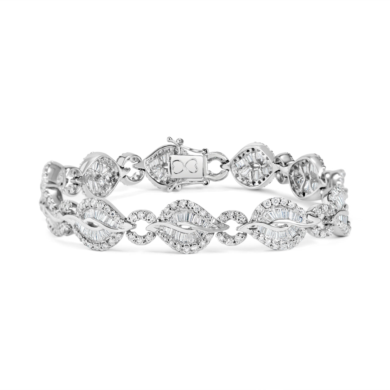 Diamond Baguette & Round Leaf Bracelet