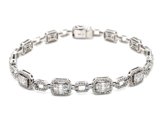 DIAMOND BAGUETTE CLUSTER BRACELET