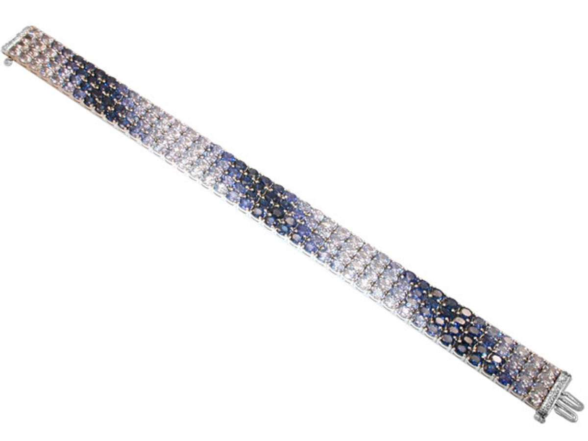 SAPPHIRE & DIAMOND BRACELET, 18KW (H), C=34.17