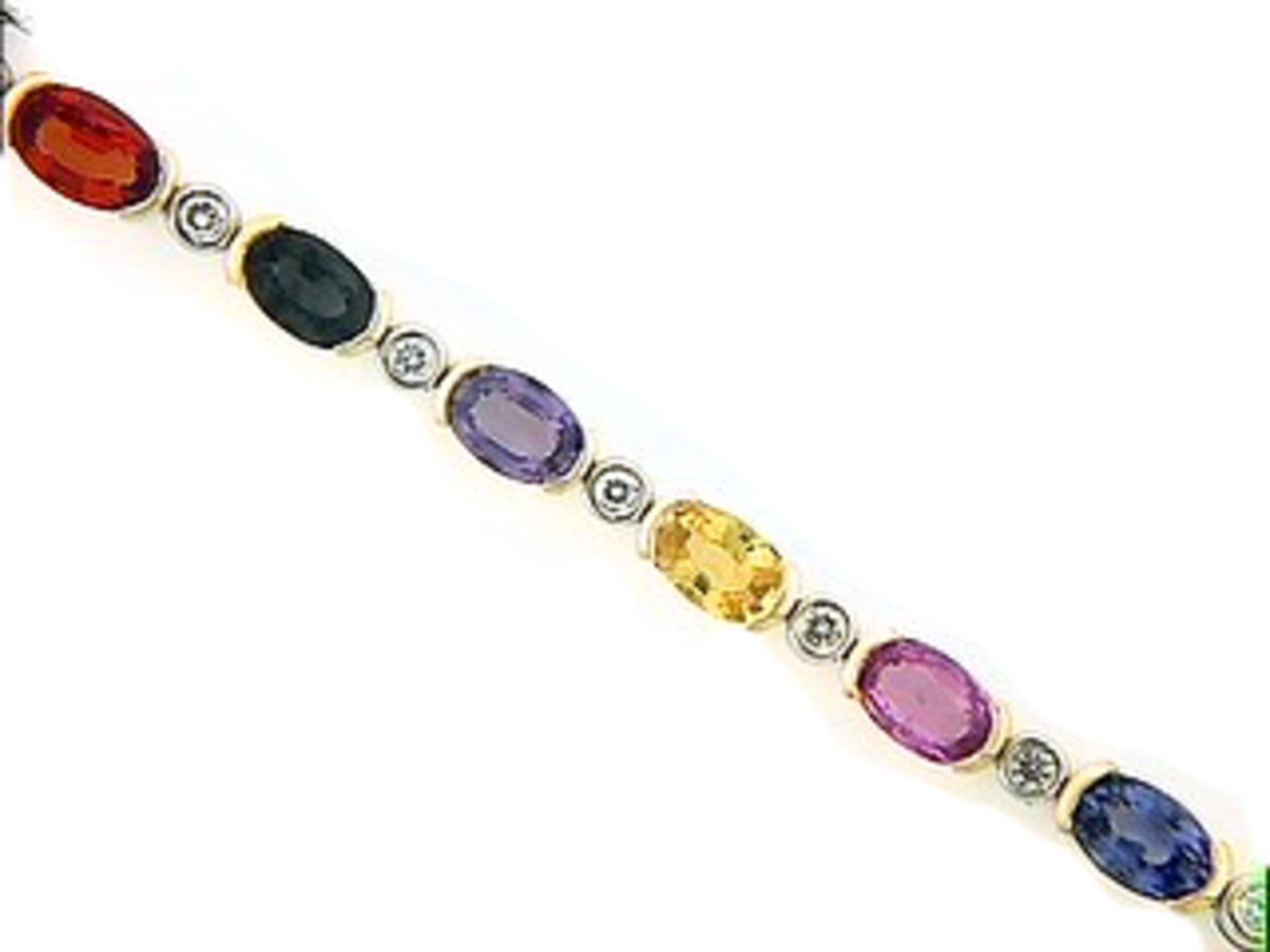 RAINBOW SAPPHIRE & DIAMOND BRACELET