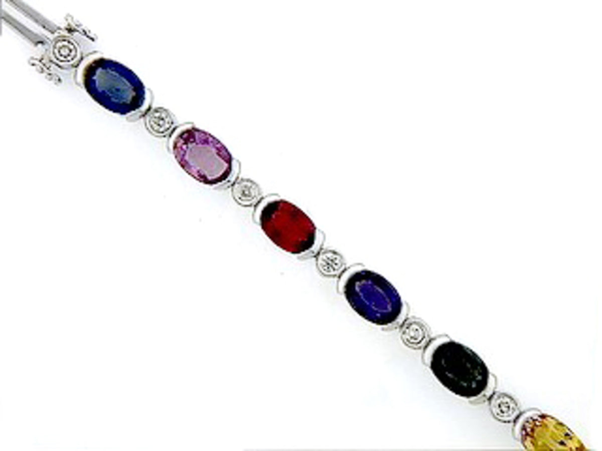RAINBOW SAPPHIRE & DIAMOND BRACELET