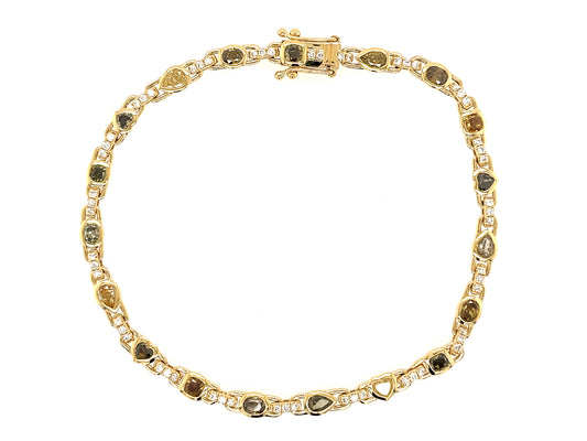 NATURAL FANCY COLOR DIAMOND & WHITE DIAMOND BRACELET, SATIN FINISH