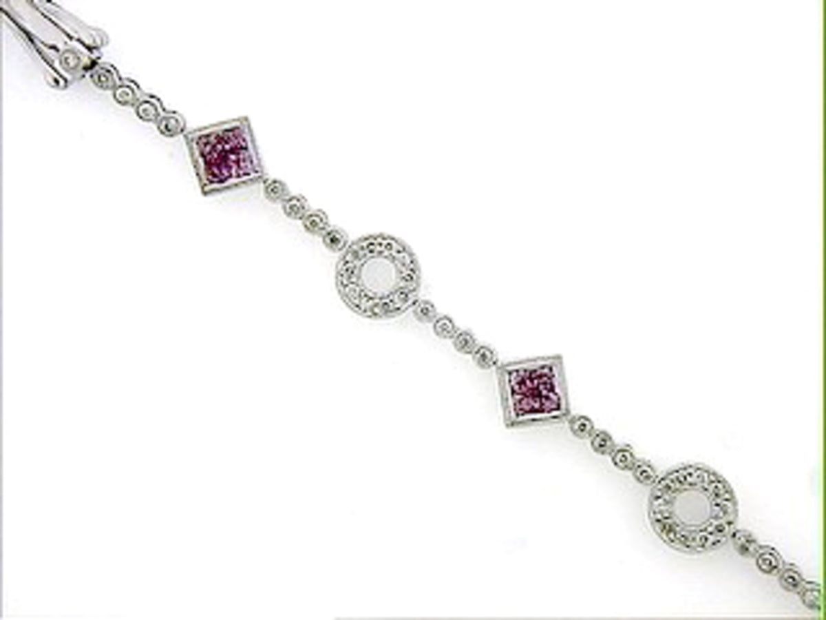 PK SAPPHIRE & DIAMOND BRACELET, 18KW (H), C=1.18