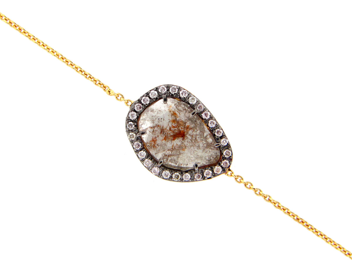 ROSE CUT FANCY COLOR DIAMOND BRACELET, 18KY (N)