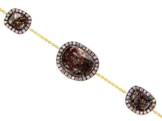 Rose Cut Fancy Color Diamond Bracelet, 18ky (N)