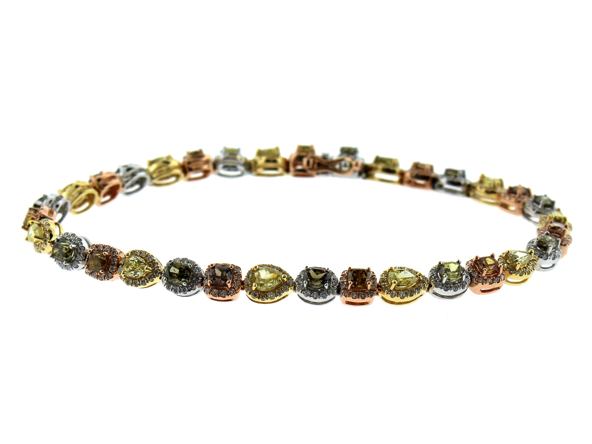 NATURAL FANCY COLOR DIAMOND BRACELET, 18KWYR (N)
