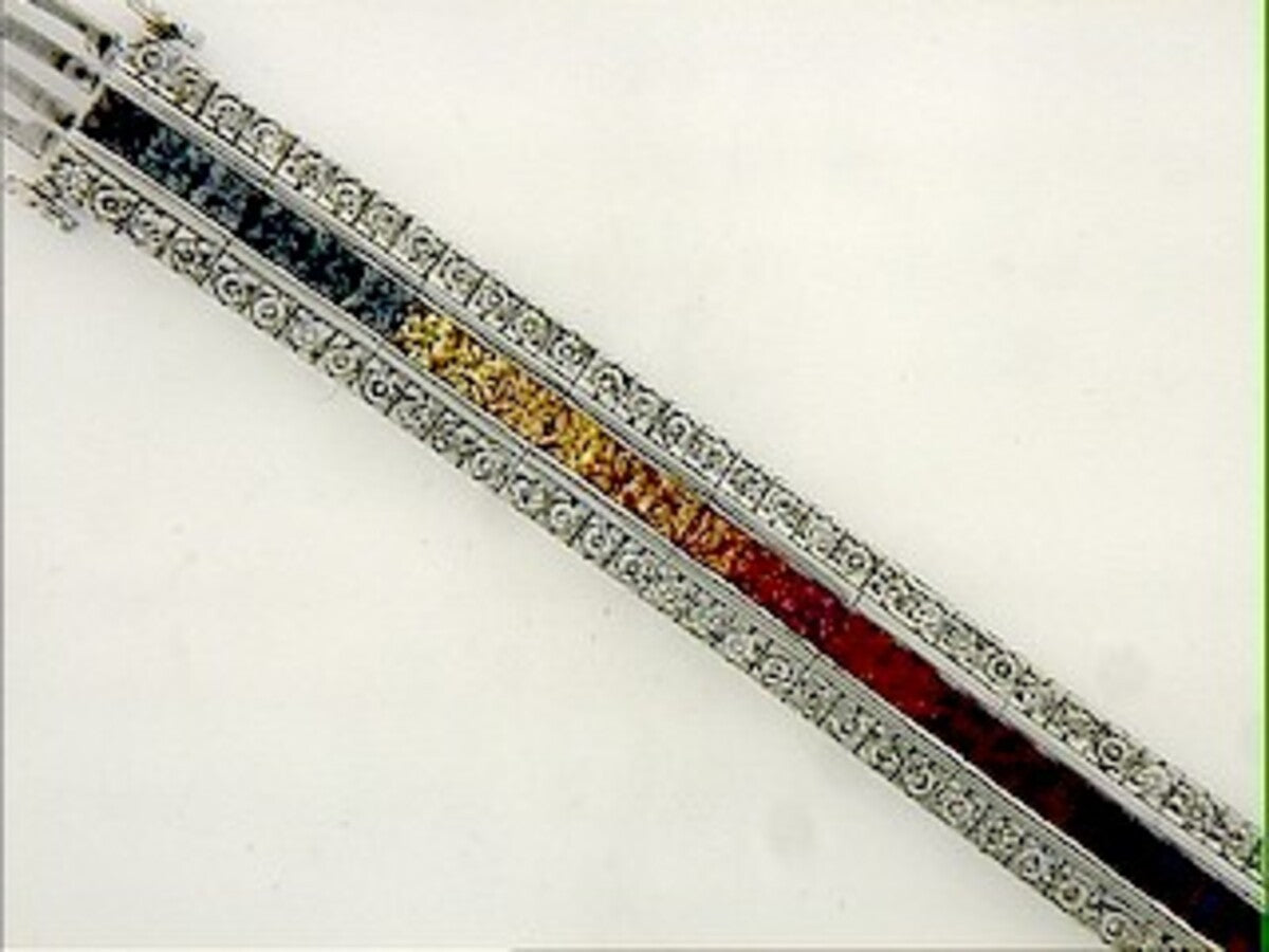 RAINBOW SAPPHIRE & DIAMOND BRACELET