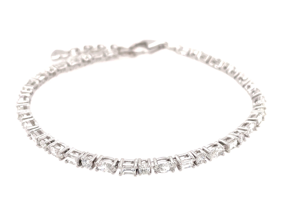 DIAMOND MARQUISE BAGUETTE ROUND ADJUSTABLE BRACELET