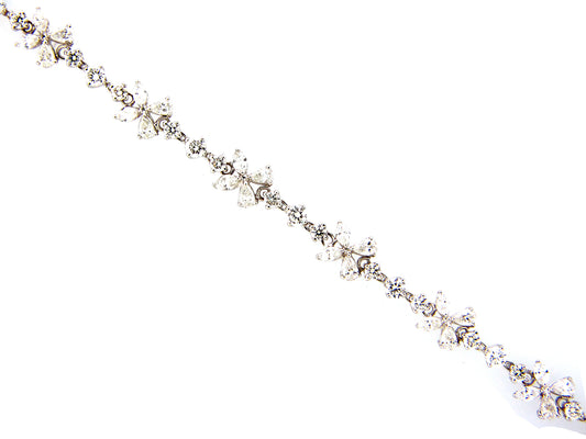 DIAMOND FLORET BRACELET, 18KW (N)
