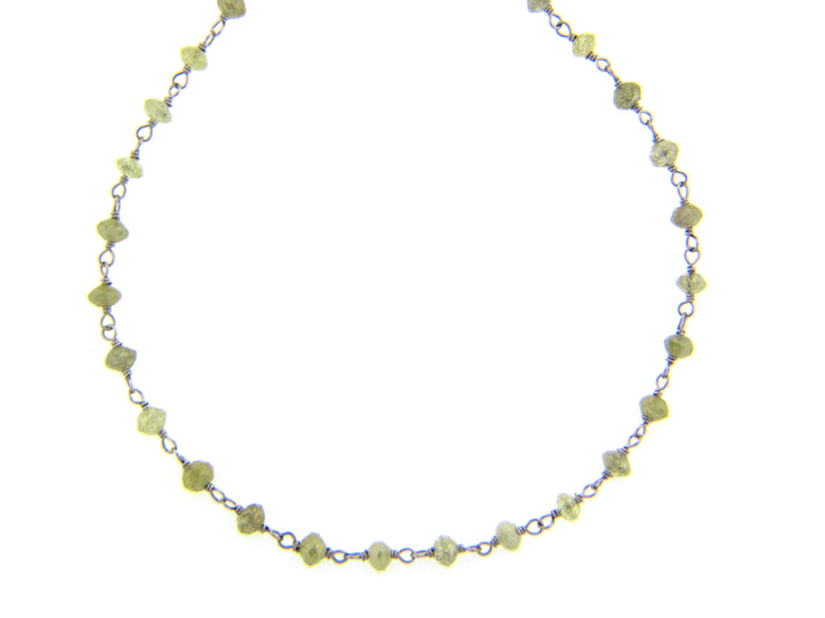 FACETED YELLOW DIAMOND CHAIN, 18KW (N)