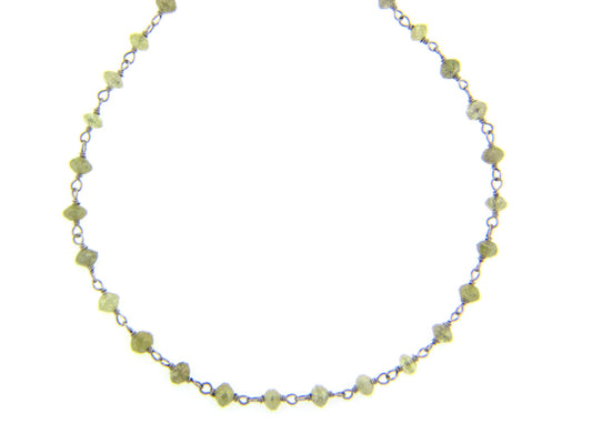 FACETED YELLOW DIAMOND CHAIN, 18KW (N)