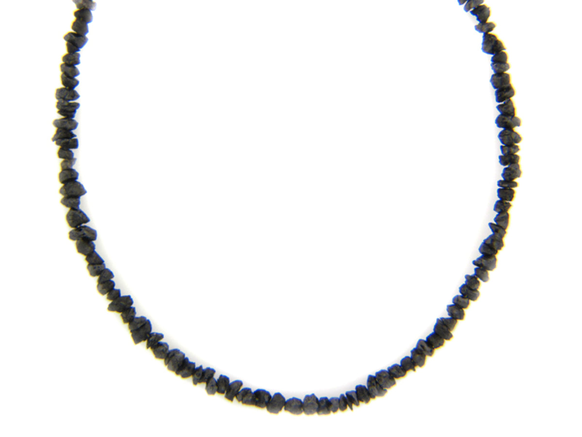 Rough Black Diamond Necklace With 18ky Clasp