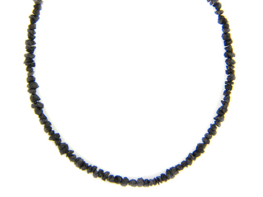 Rough Black Diamond Necklace With 18ky Clasp