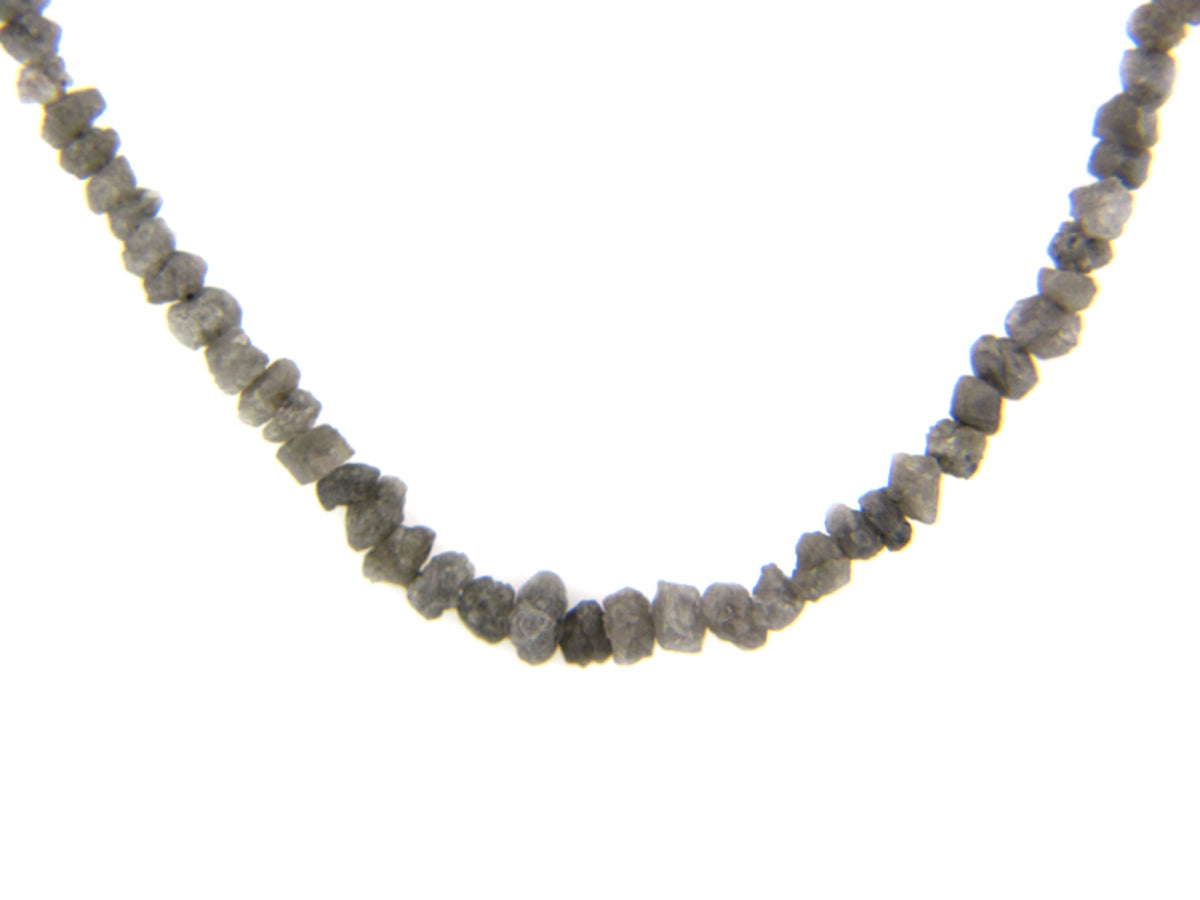 ROUGH DARK GRAY DIAMOND NECKLACE WITH 18KY CLASP