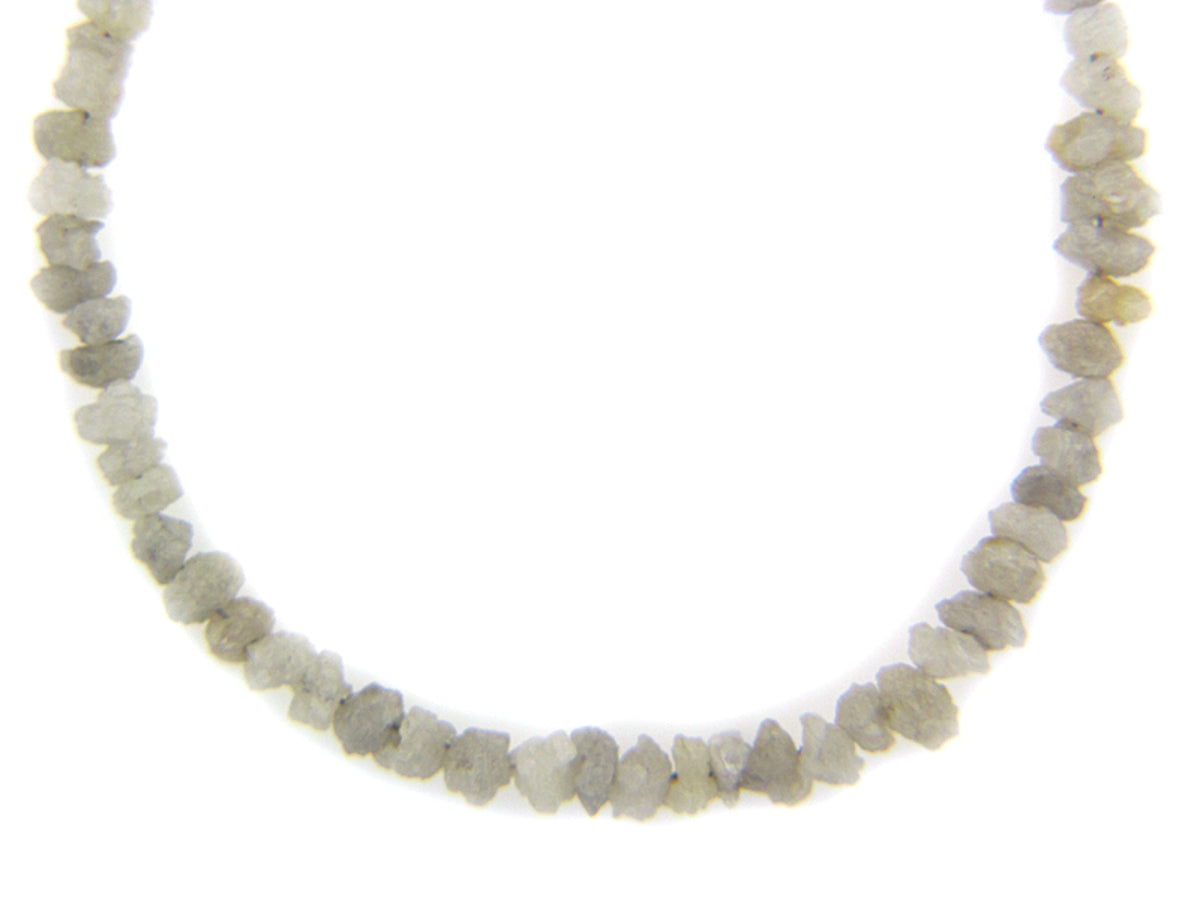 ROUGH WHITE DIAMOND NECKLACE WITH 18KY CLASP