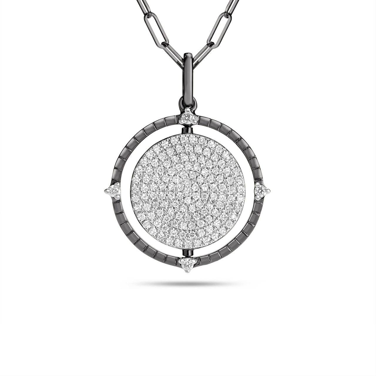 Sapphire & Diamond Flip Medallion Necklace