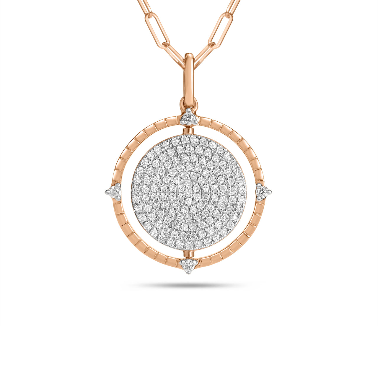 Sapphire & Diamond Flip Medallion Necklace