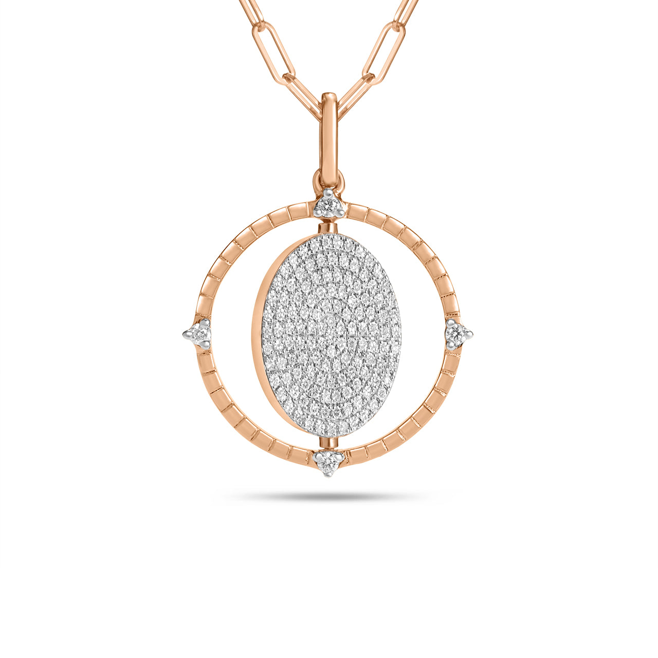 Sapphire & Diamond Flip Medallion Necklace