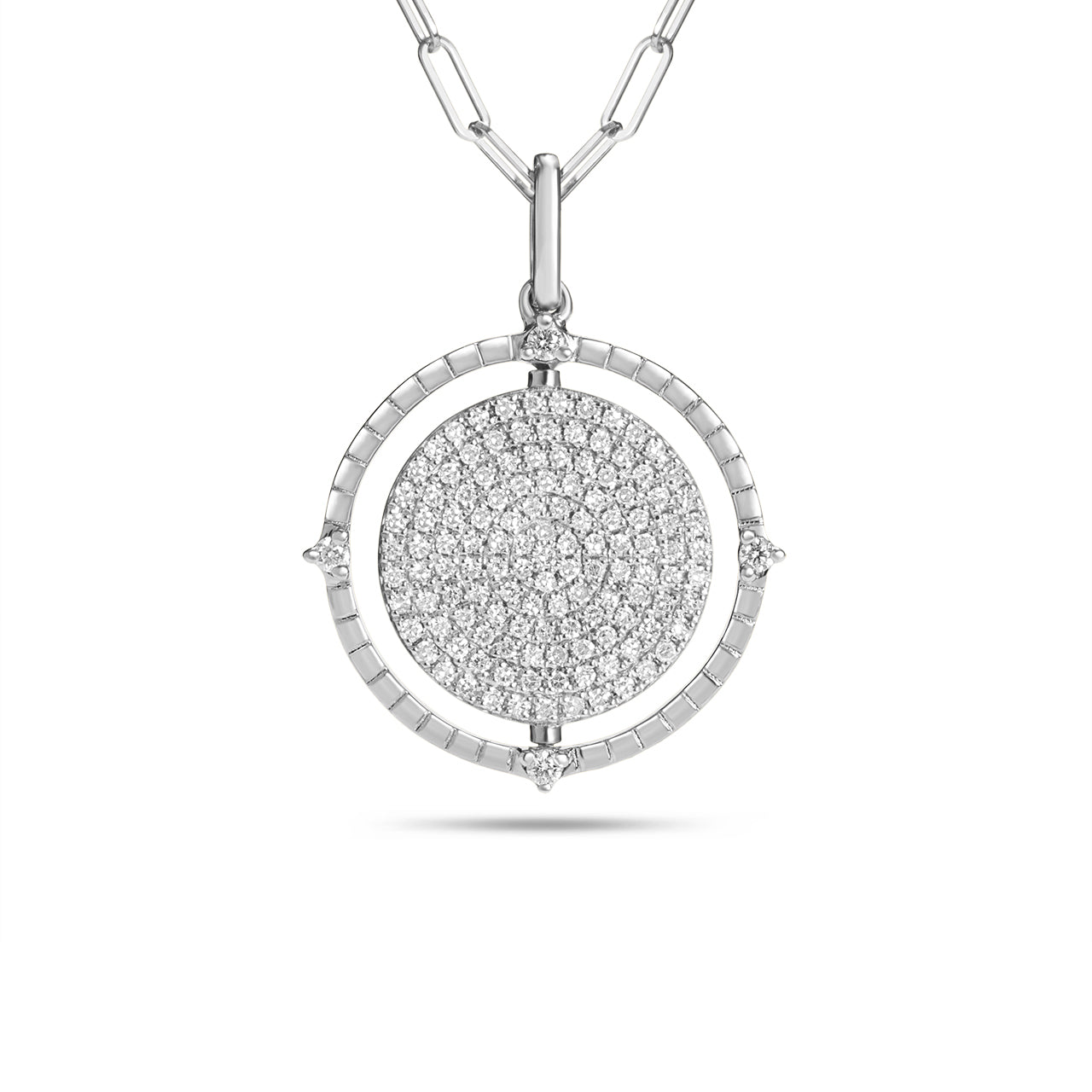 Sapphire & Diamond Flip Medallion Necklace