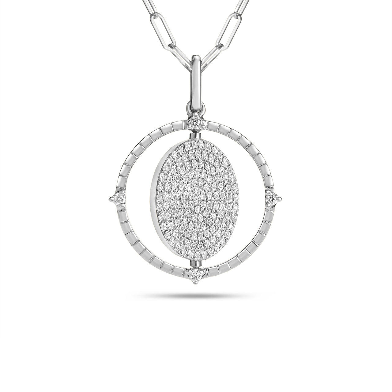 Sapphire & Diamond Flip Medallion Necklace