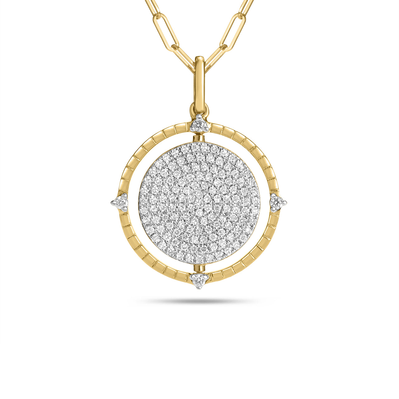 Sapphire & Diamond Flip Medallion Necklace