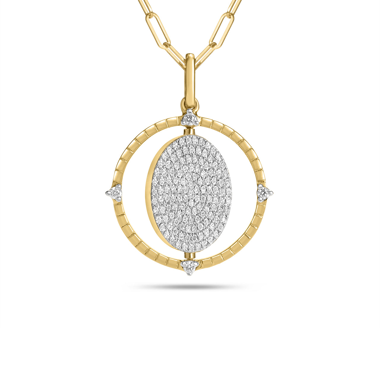 Sapphire & Diamond Flip Medallion Necklace
