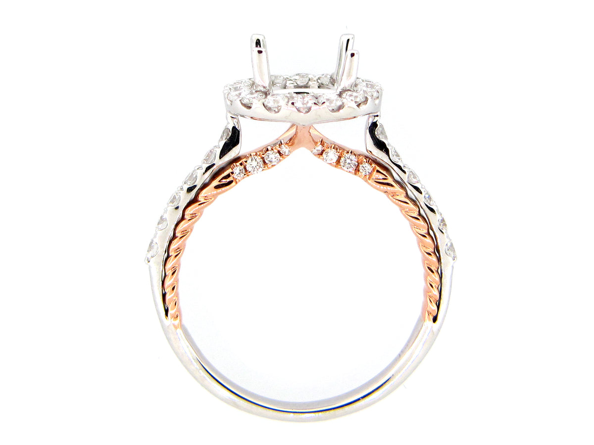 DIAMOND SEMI MOUNT RING,  18KWR (N), D=0.70