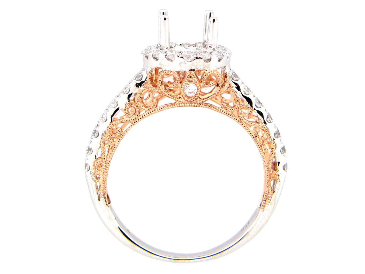 DIAMOND SEMI MOUNT RING, 18KWR (N)
