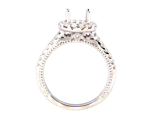 DIAMOND SEMI MOUNT RING, 18KW (N)