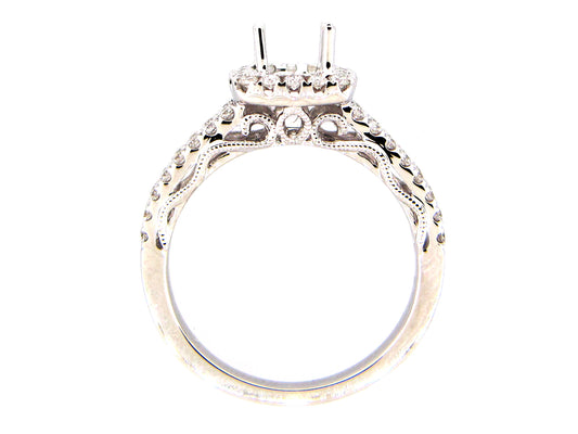 DIAMOND SEMI MOUNT RING, 18KW (N)