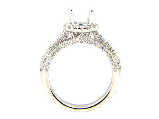 DIAMOND SEMI MOUNT RING, 18KW (N)
