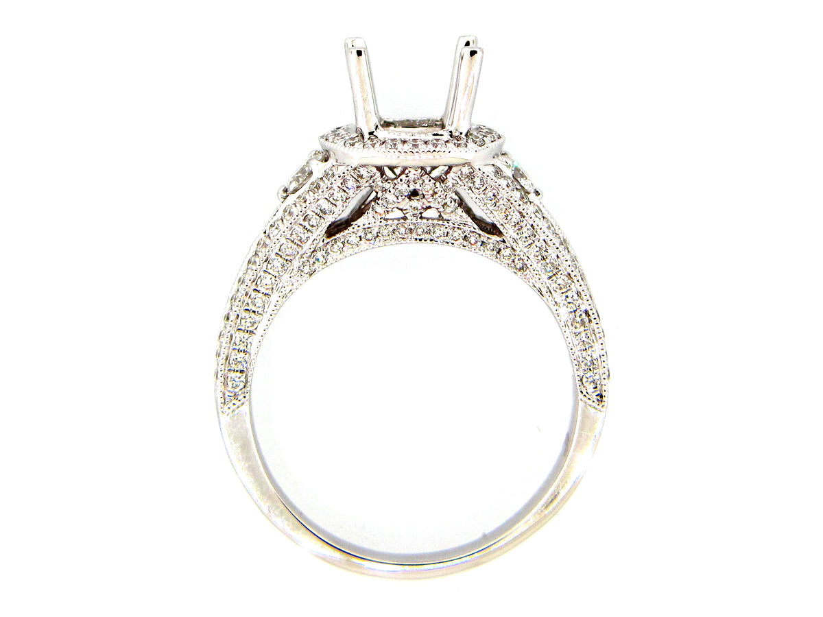 DIAMOND SEMI MOUNT RING, 18KW (N)