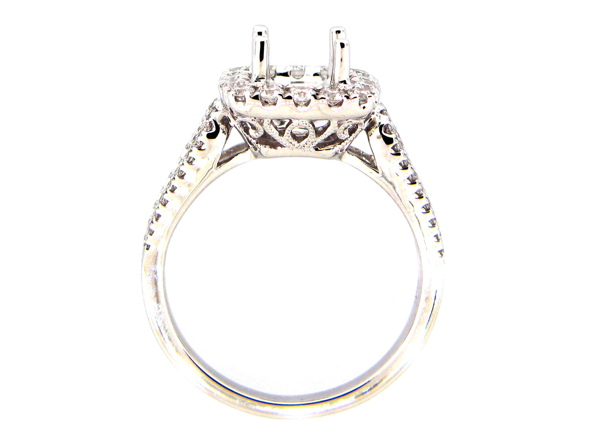 DIAMOND SEMI MOUNT RING, 18KW (N)