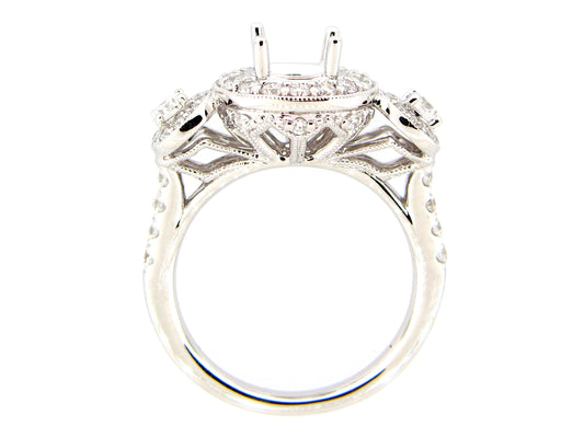 DIAMOND SEMI MOUNT RING, 18KW (N)