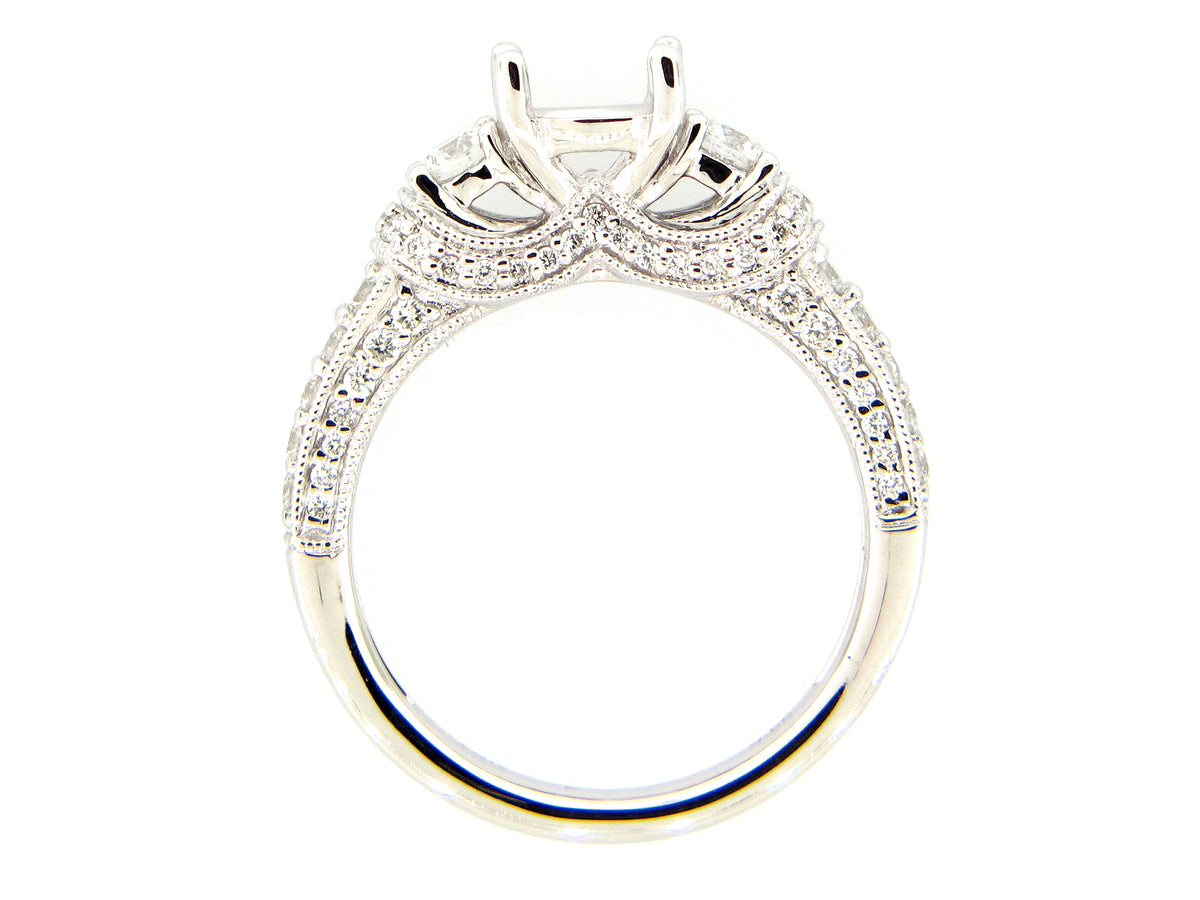 DIAMOND SEMI MOUNT RING, 18KW (N)