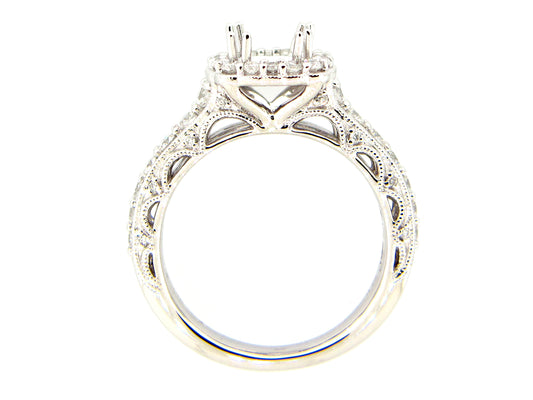 DIAMOND SEMI MOUNT RING, 18KW (N)