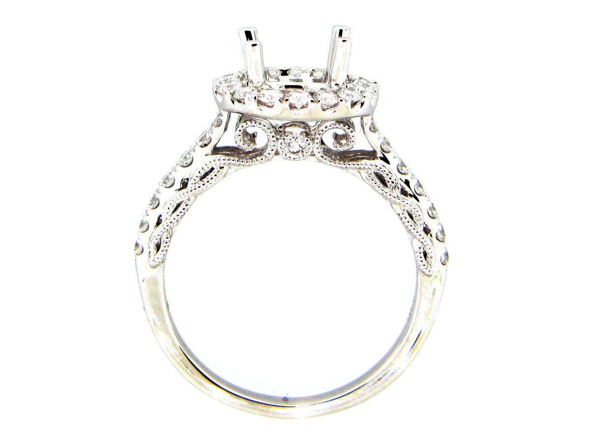DIAMOND SEMI MOUNT RING, 18KW (N)