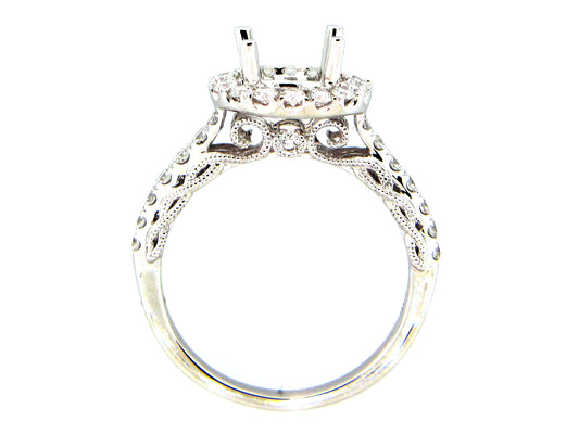 DIAMOND SEMI MOUNT RING, 18KW (N)