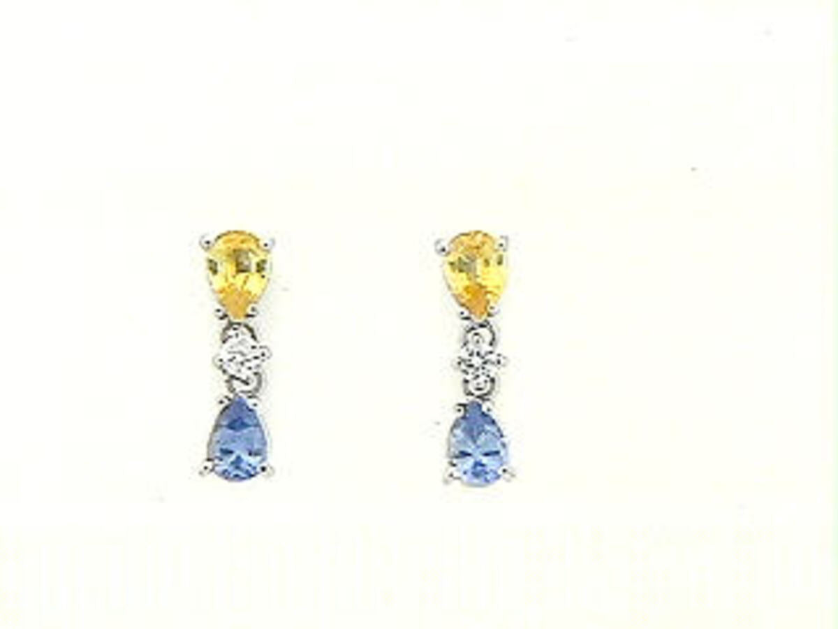F/C SAPPHIRE  & DIAMOND  EARRING